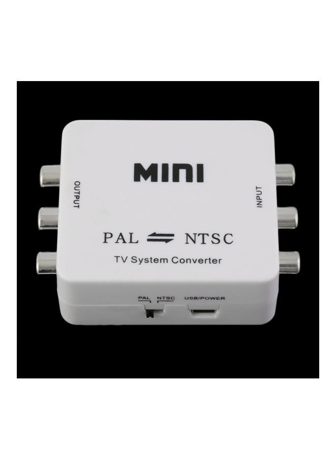 Mini PAL To NTSC Converter Adapter With Data Cable White  - Image 3