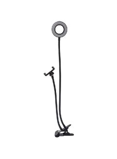 Generic 2-In-1 Cell Phone Holder With LED Selfie Flash Light White/Beige 