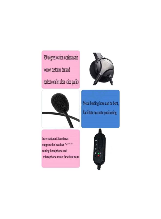 USB Headset With Microphone DB260600 Black  - Image 2