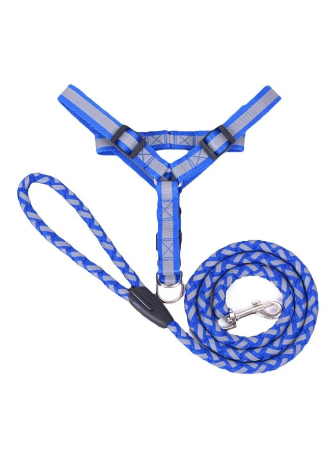 Reflective Lead Leash With Waist Chest Strap Blue/Grey/Black L - Image 1