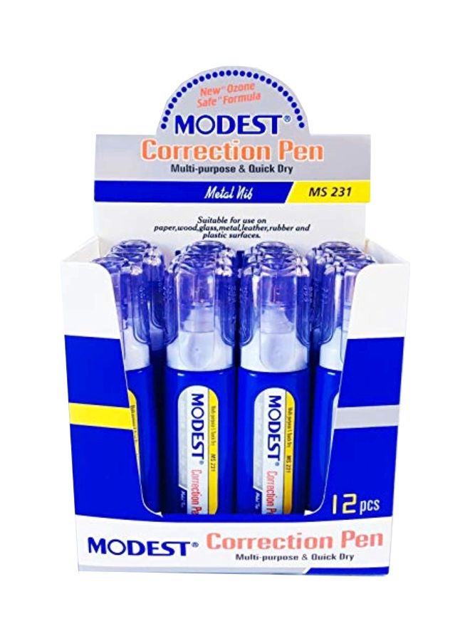 MODEST Pack Of 12 Correction Pen White 