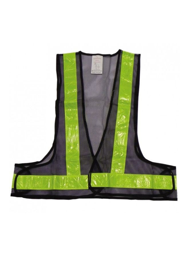 دابل سيفتي سترة سلامة عاكسة أسود/أخضر