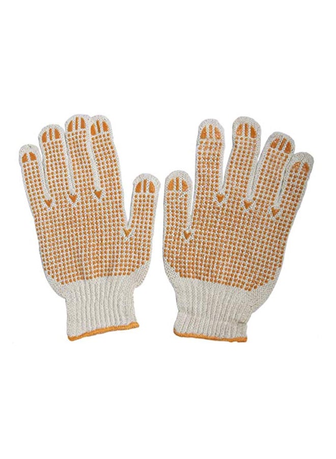 بير4مير حزمة قفازات فردية محبوكة منقطة مكونة من 12 زوج رمادي / أورانج - Image 2