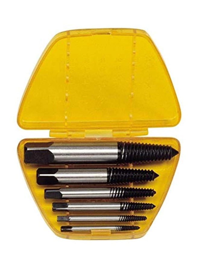 Pack Of 6 Screw Extractor Set Silver/Black