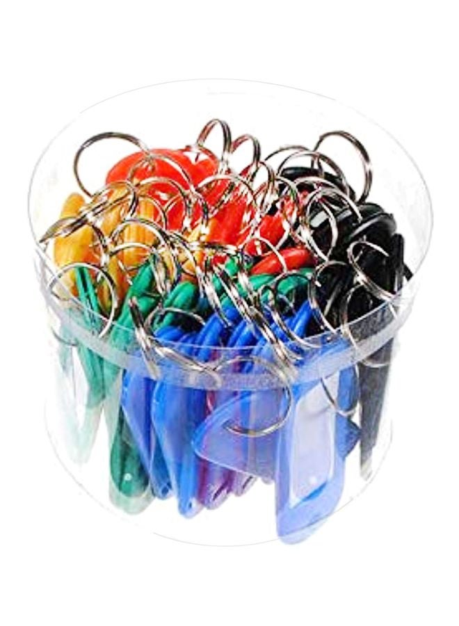 طقم سلاسل مفاتيح من البلاستيك من 50 قطعة متعدد الألوان