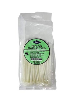 TAC 100-Piece Cable Tie Set White 