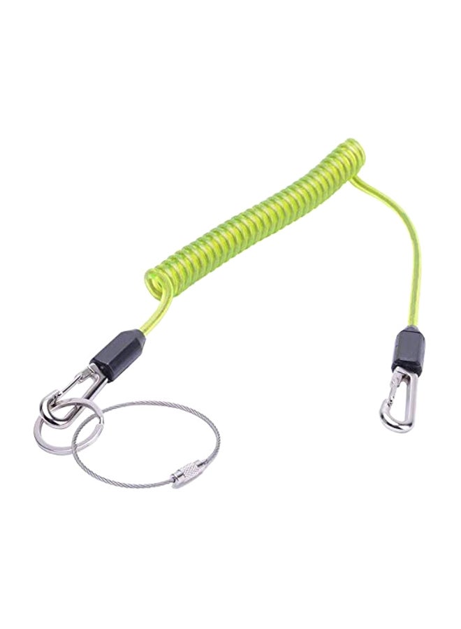UHcom Spiral Tool Safety Lanyard Green/Black/Silver