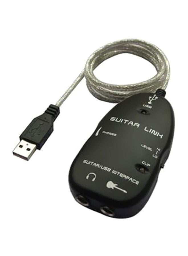 كابل توصيل صوت من جيتار كهربائي إلى واجهة USB أسود / شفاف - Image 1