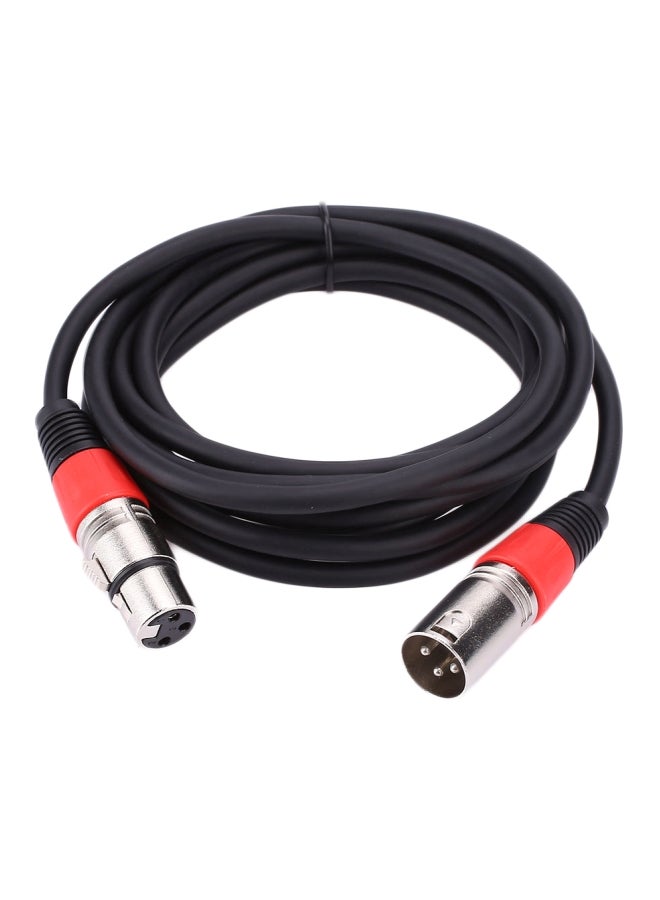 Generic Microphone Mixer XLR Male To Female Plug Balanced Patch Flex Cable Black/Red 