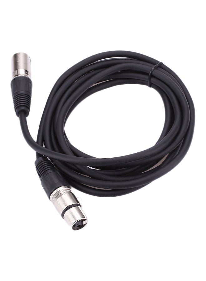 Generic Microphone Mixer XLR Male To Female Plug Balanced Patch Flex Cable Black 