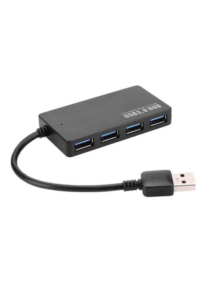 ماركة غير محددة - محول وموزع عالي السرعة بمنفذ USB مزود بعدد 4 منافذ USB 3.0 أسود - Image 1