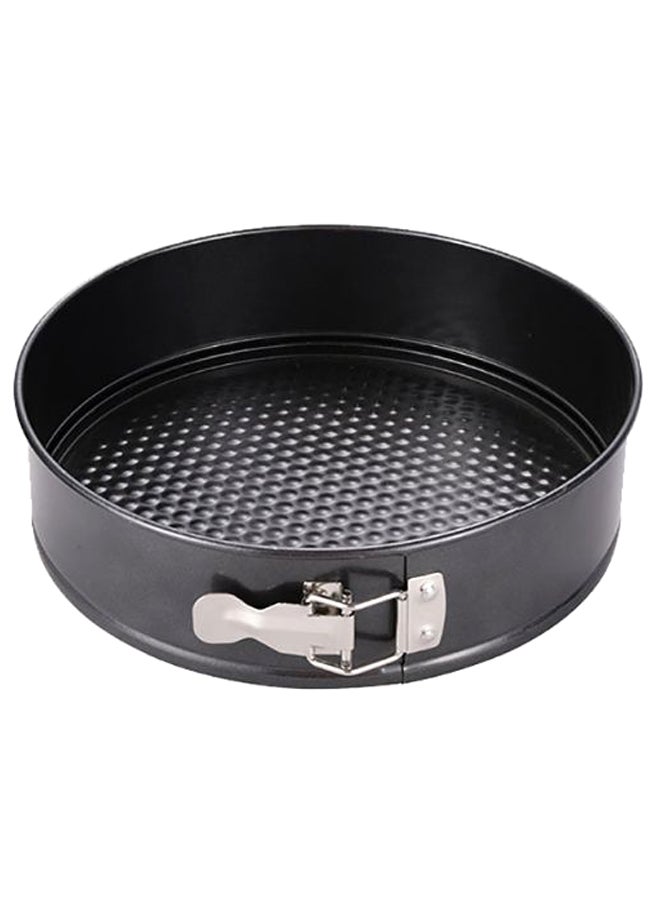 Teflon Coated Removable Round Baking Cake Mould Black