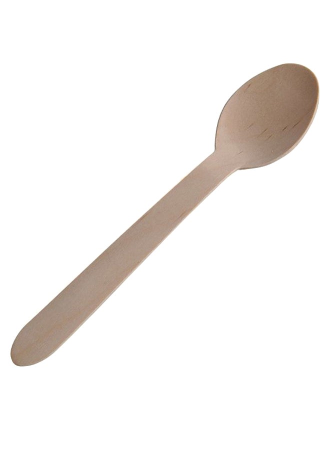 100-Piece Disposable Picnic Spoon Set Beige 15.5 x 3.2cm 