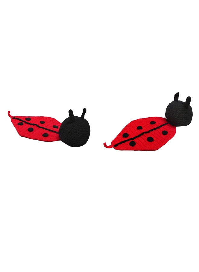Newborn Baby Crochet Ladybug Photography Props Outfits Black/Red - Image 4
