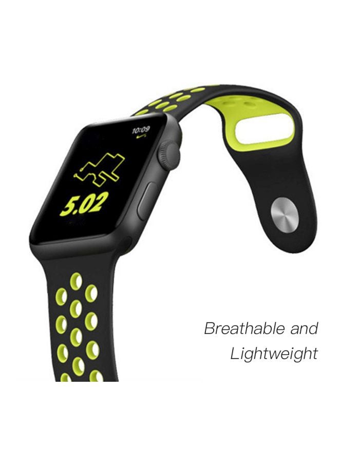 Replacement Band For Apple Watch Series 4/3/2 42mm Black/Green - Image 3