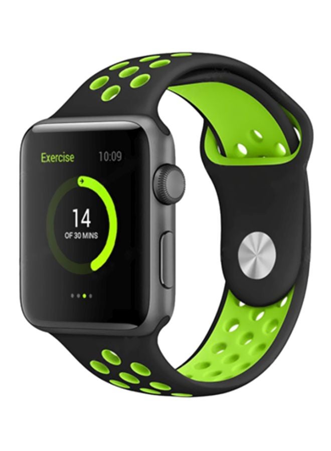 Replacement Band For Apple Watch Series 4/3/2 42mm Black/Green - Image 1