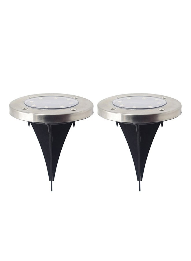 Generic - Pack Of 2 8-LED Solar Power In Ground Lamp Multicolour - Image 1