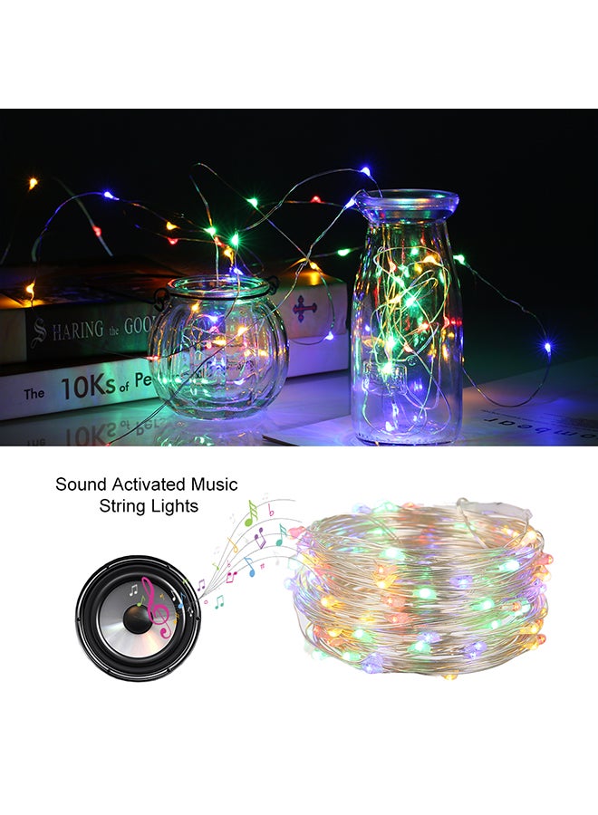 100-LED Sound Activated Music String Lights Gold 10meter