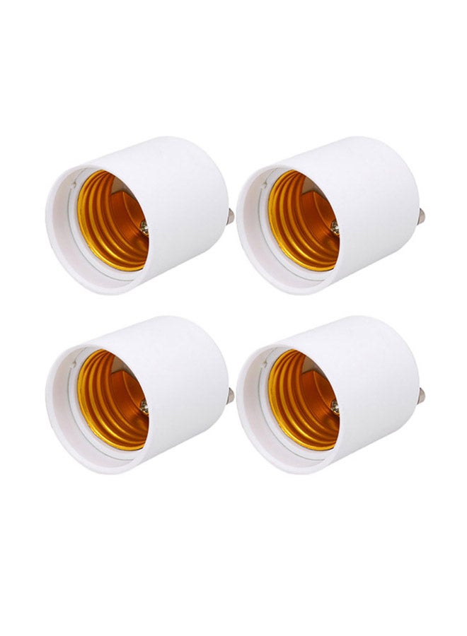 4 Piece Adapter LED Light Bulb Holder Socket Converter White  - Image 1