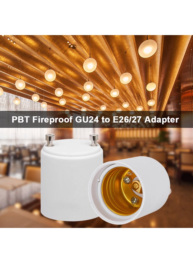4 Piece Adapter LED Light Bulb Holder Socket Converter White  - Image 2