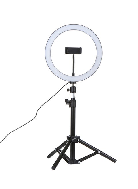 LED Selfie Camera Lamp With Telescopic Tripod Multicolour