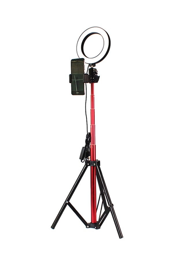 LED Selfie Camera Lamp With Telescopic Tripod Multicolour