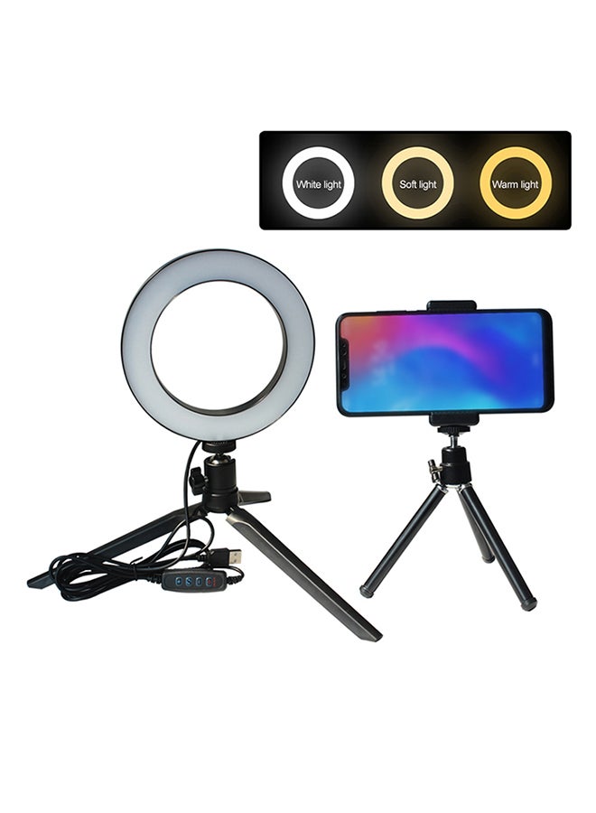 Generic - LED Selfie Camera Lamp With Mini Tripod Black - Image 1
