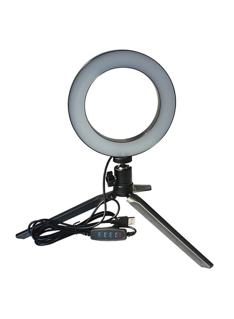 LED Selfie Camera Lamp With Mini Tripod Black