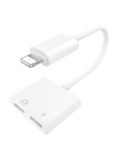 2-In-1 Headphone And Charger For Apple iPhone White