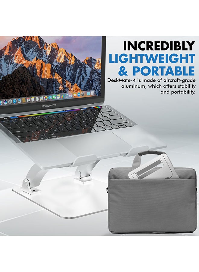 PROMATE - Aluminium Laptop Stand, Portable Ergonomic Multi-Level Ventilated Notebook Stand with Non-Skid Silicon Grip and Adjustable Multi-Angle Design For Laptops up to 17 Inches Silver - Image 1