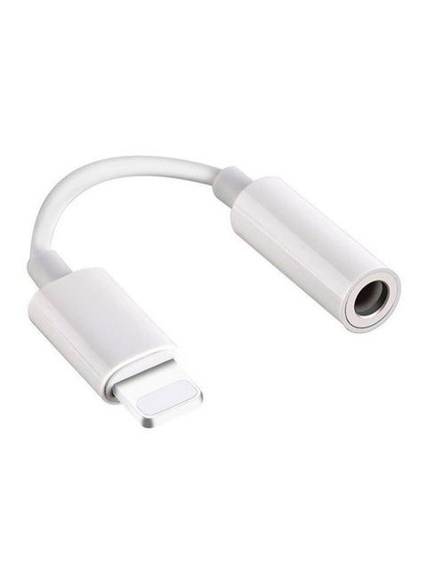 Lightning Port To Earphone Converter Cable For Apple iPhone 6/6 Plus/7 Plus White