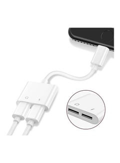 Gocomma Dual Headphone Jack Adapter Audio Splitter Adapter For Apple iPhone 7/7 Plus/8/8 Plus/X White  - Image 2