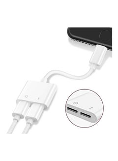 Gocomma Dual Headphone Jack Adapter Audio Splitter Adapter For Apple iPhone 7/7 Plus/8/8 Plus/X White  - Image 5