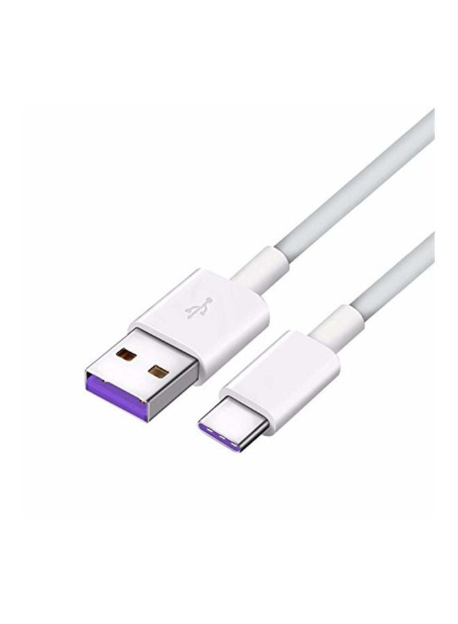LW - Type-C Fast Charging Data Cable For Huawei P9/Mate 9 Pro/P10/Mate 10/P20 White - Image 1