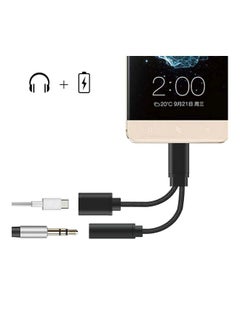 LW 2-In 1 Type- C To 3.5 mm Headphone Audio Cable Black  - Image 3