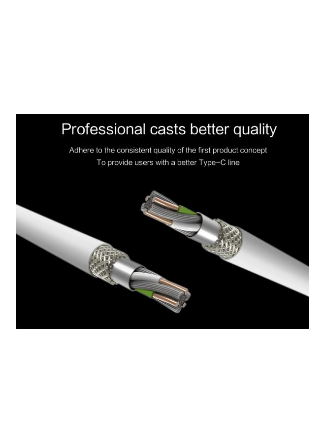 LW 2-Piece Type-C USB Data Sync Charging Cable For Huawei Mate 10/10 Pro/P20 Pro White - Image 5