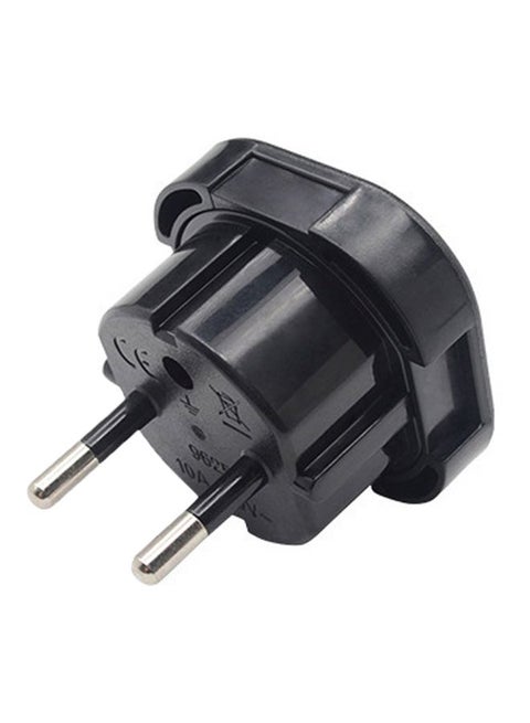 UK To EU Travel Power Charger Adapter Black