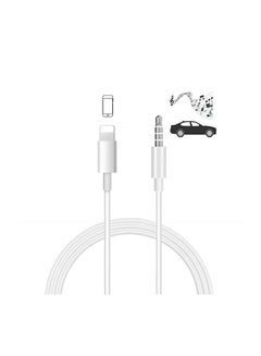 LW 3.5mm Male To Lightning Stereo Audio Aux Cable For Apple iPhone X/XS Max/XR/1/8 Plus/8 White  - Image 2