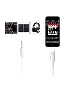 LW 3.5mm Male To Lightning Stereo Audio Aux Cable For Apple iPhone X/XS Max/XR/1/8 Plus/8 White  - Image 3