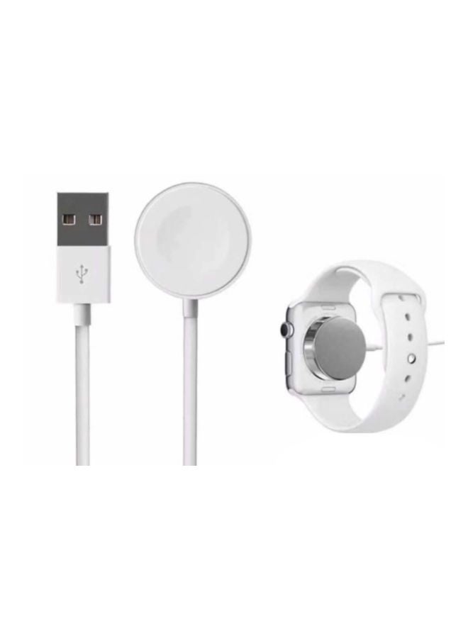 USB Magnetic Charging Cable For Apple Watch Series 1/2/3 38/42 mm White - Image 1
