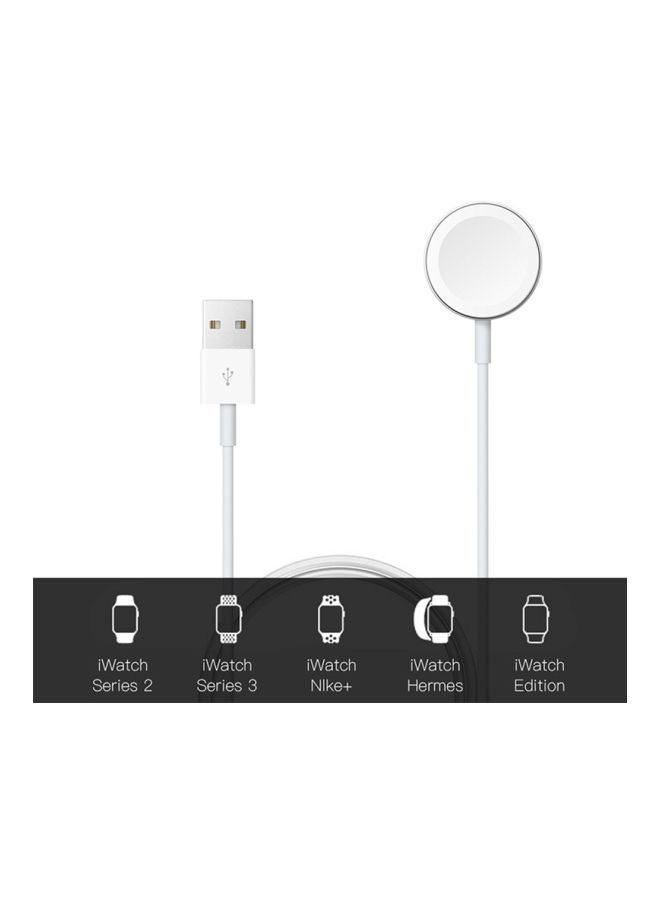 USB Magnetic Charging Cable For Apple Watch Series 1/2/3 38/42 mm White - Image 5