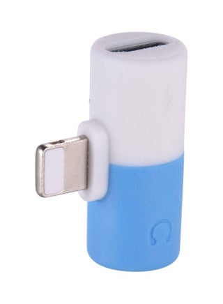 Dual Port Mini Lightning Splitter Adapter And Audio Aux Converter Adapter For Apple iPhone X/8/7/iPod iPad/iOS Devices White/Blue - v1564739208/N28860531A_1
