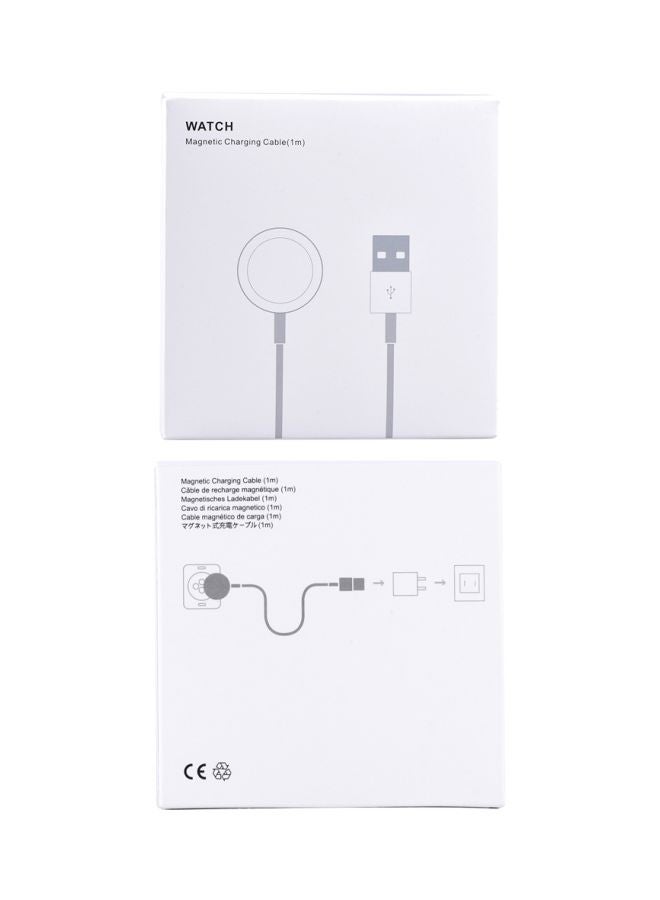 Generic - USB Magnetic Charging Cable For Apple Watch Series 1/2/3 38/42 mm White - Image 1