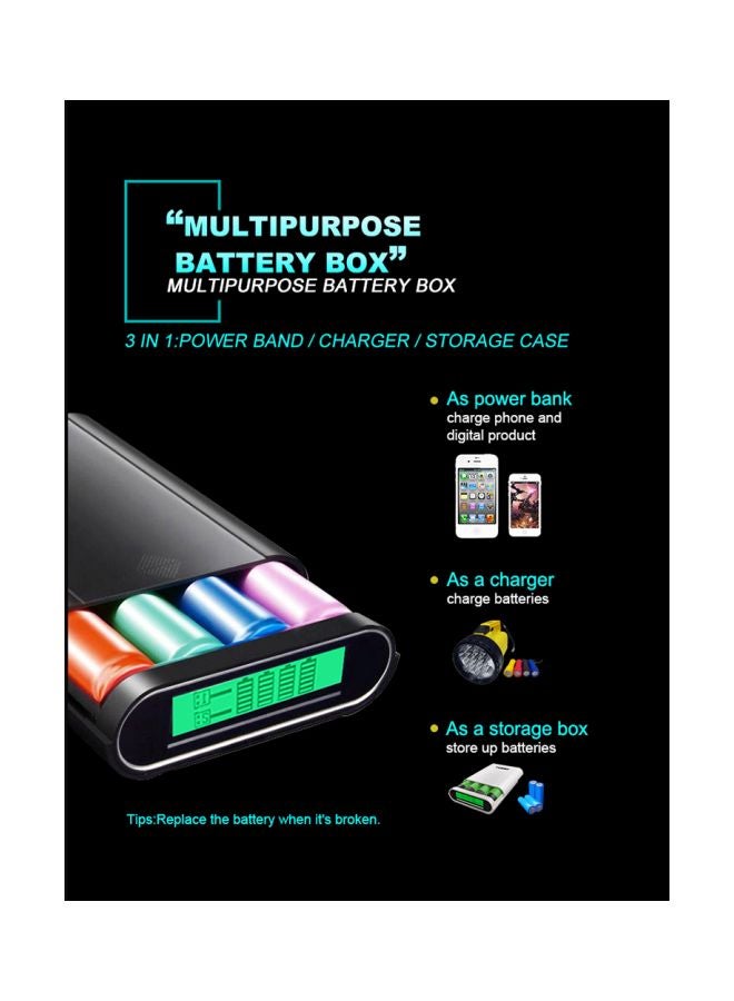 TOMO S4 18650 Li-ion Battery Charger With LCD Display Black - Image 4