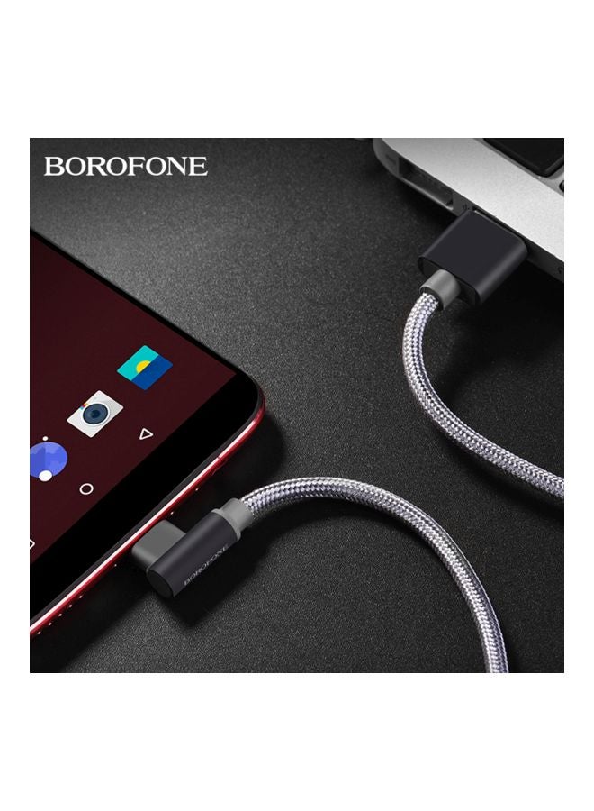 بوروفون كابل شحن ومزامنة بيانات نوع سي رمادي - Image 2