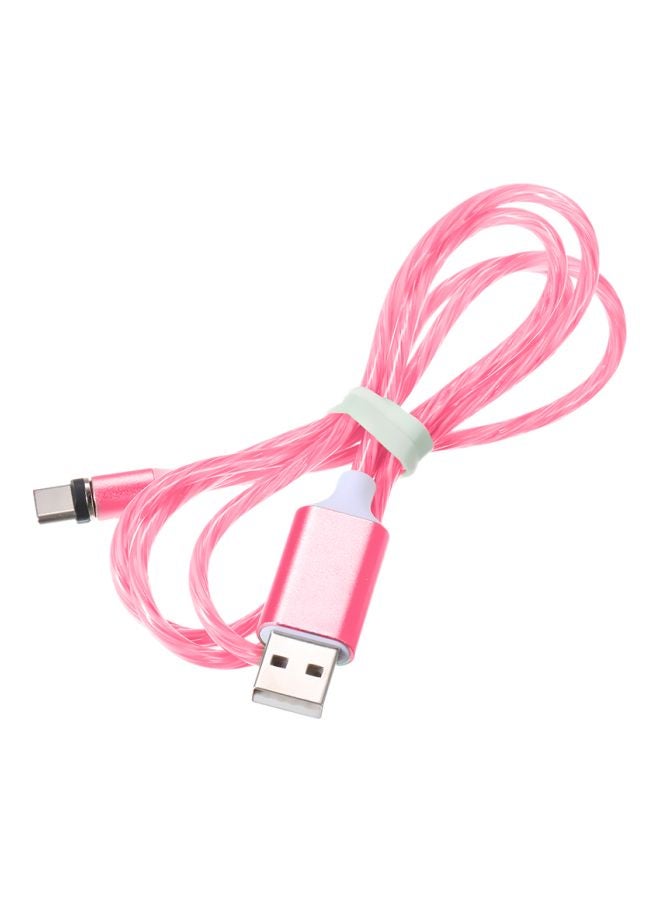 Generic - 3-In-1 Lightning Micro USB Type-C LED Data Sync Charging Cable With Dust Plug Red - Image 1