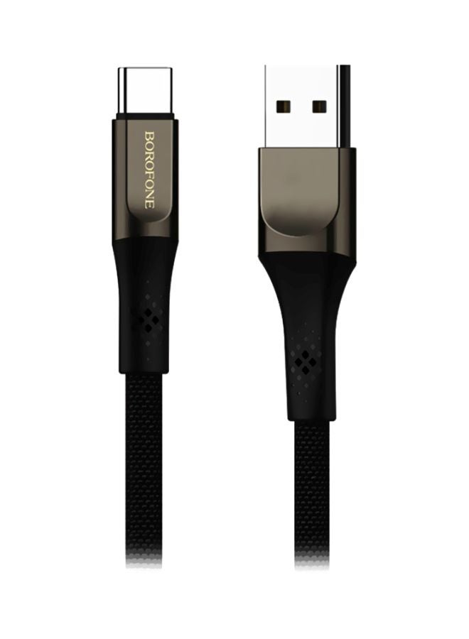 بوروفون كابل BU7 لشحن ومزامنة البيانات مزود بمنفذ Type-C أسود
