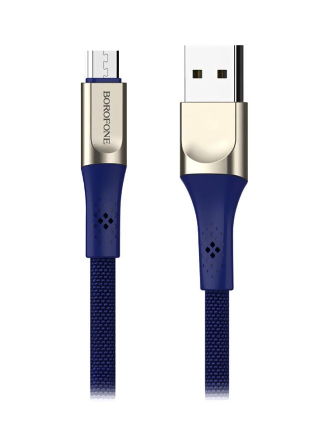 بوروفون كابل شحن ومزامنة بيانات BU7 بمنفذ مايكرو USB أزرق