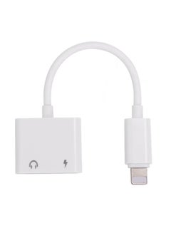 2-In-1 Lightning AUX And Charging Cable For Apple Devices White