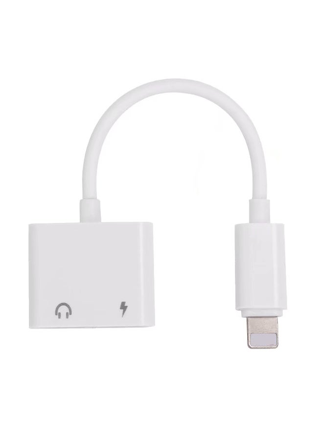 Generic - 2-In-1 Lightning AUX And Charging Cable For Apple Devices White - Image 1